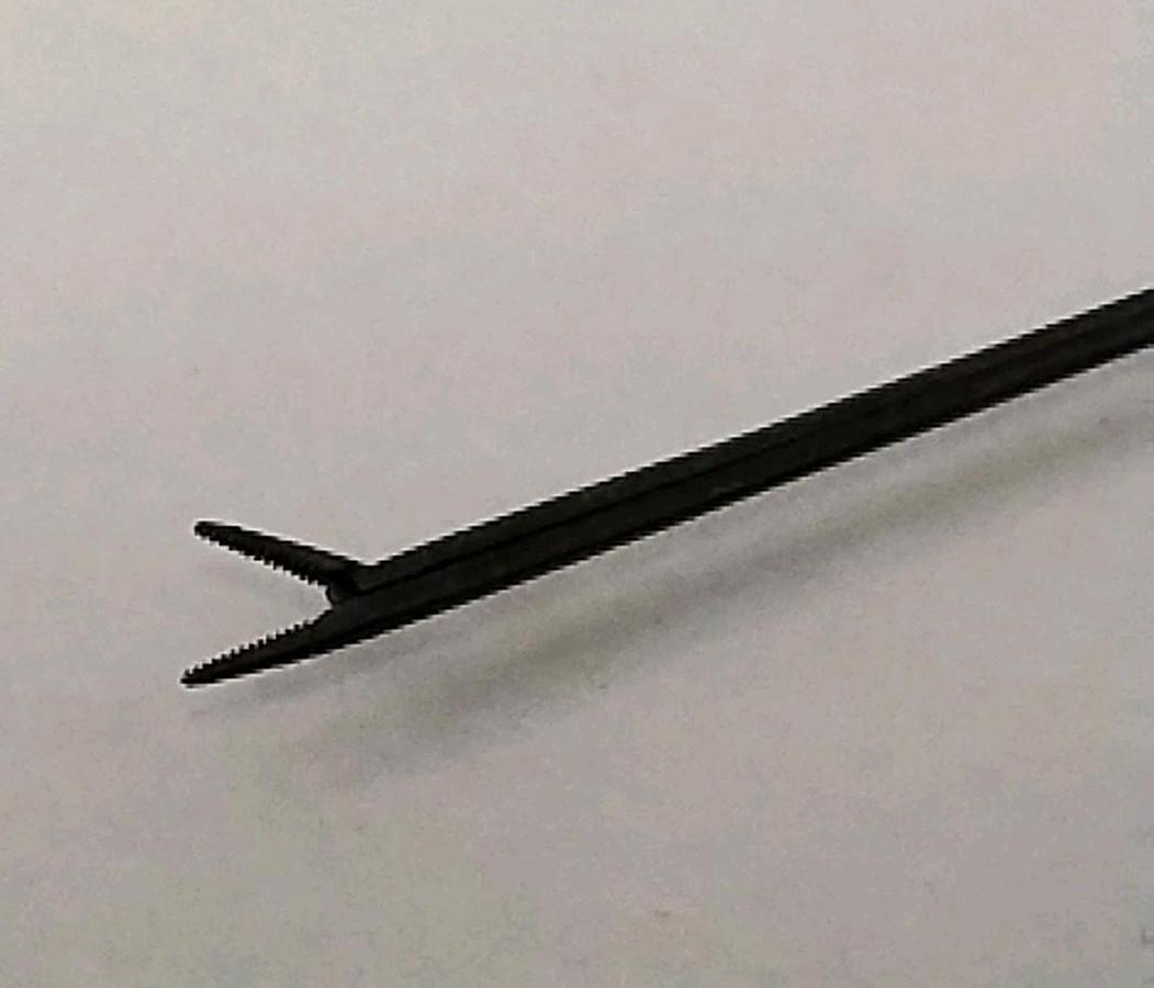 Used Richards 13-0331 GOLD and BLACK Gator Forceps, Straight, Serrated, 4.5mm