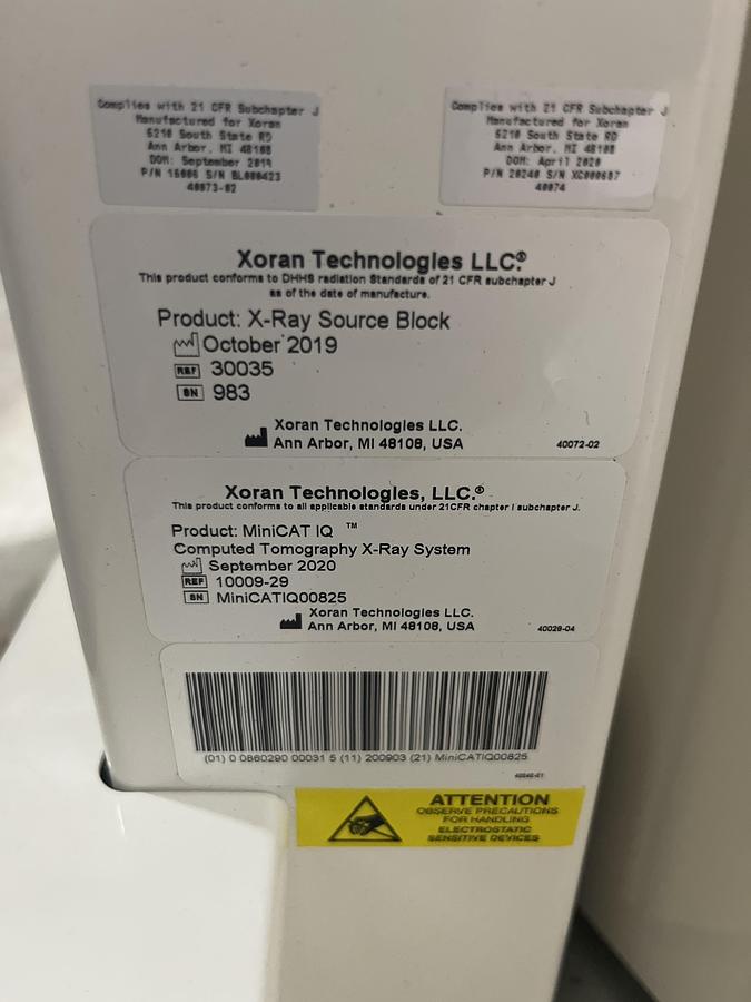 Used Xoran MiniCAT IQ computed tomography x-ray