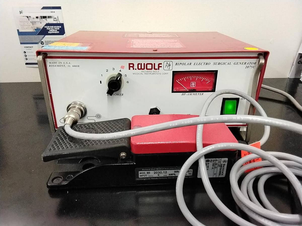 Used R. Wolf Bipolar Electro Surgical Generator 2075U, with R. Wolf 2030.12