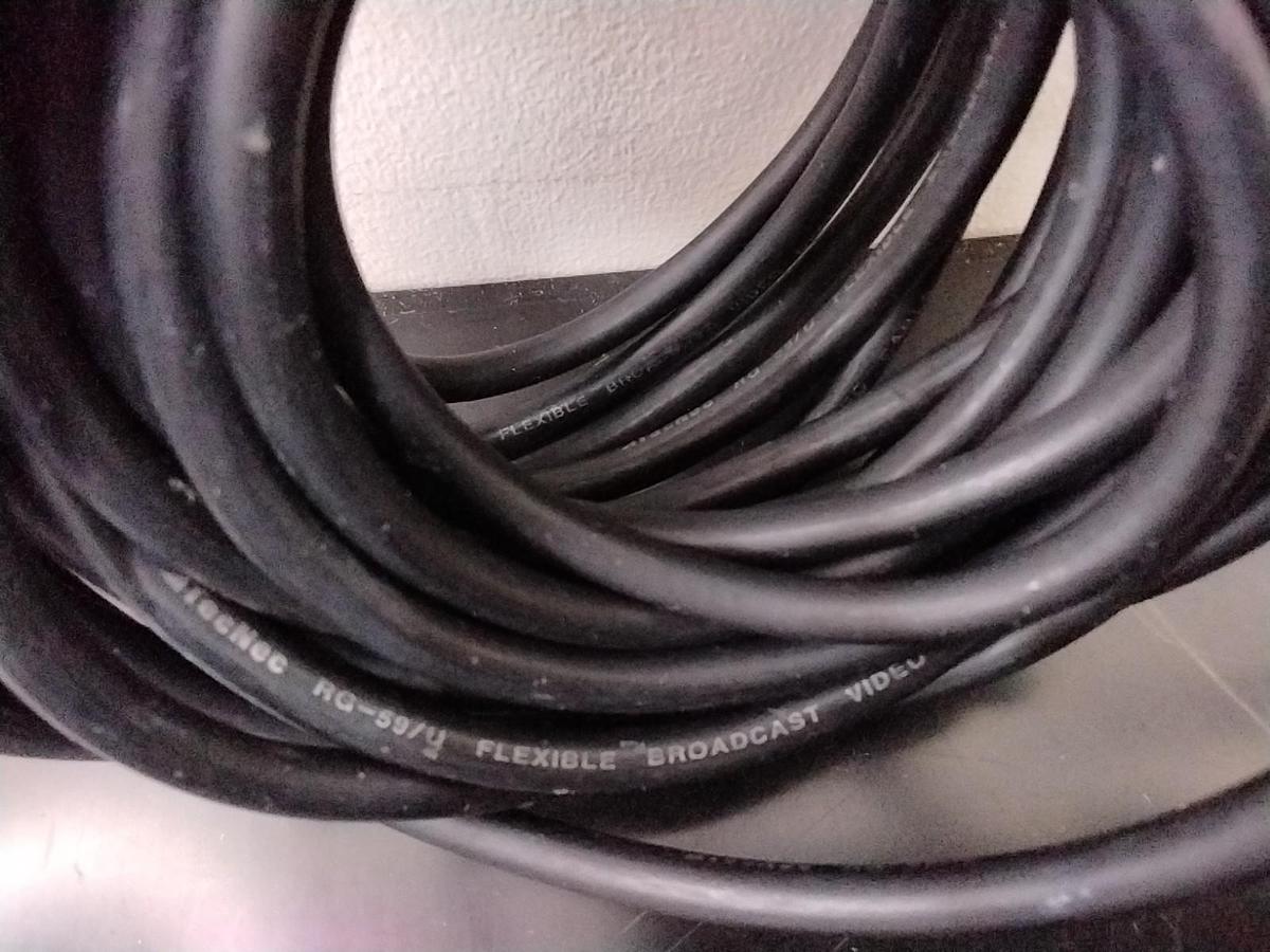 Used GREAT BNC Cable Male TecNec 24 ft 4 in black RG-59 U Flexible Broadcast Video
