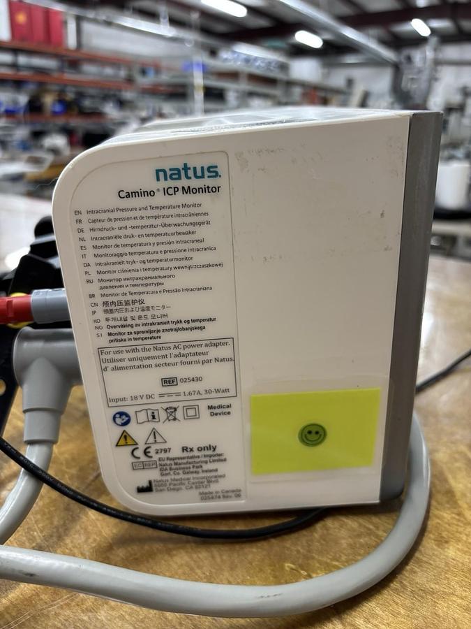 Used Natus Camino Integra CAM02 ICP Monitor, CAMCABL, And MONPWR ac Power Adapter