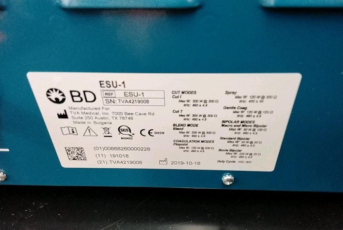 Used Becton Dickinson ESU-1 Electrosurgical Unit | MFG 2019