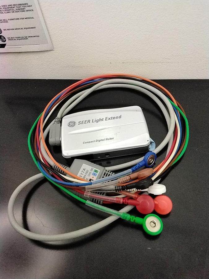 Used GE Medical SEER Light Extend Compact Digital Holter W/ Patient Cable