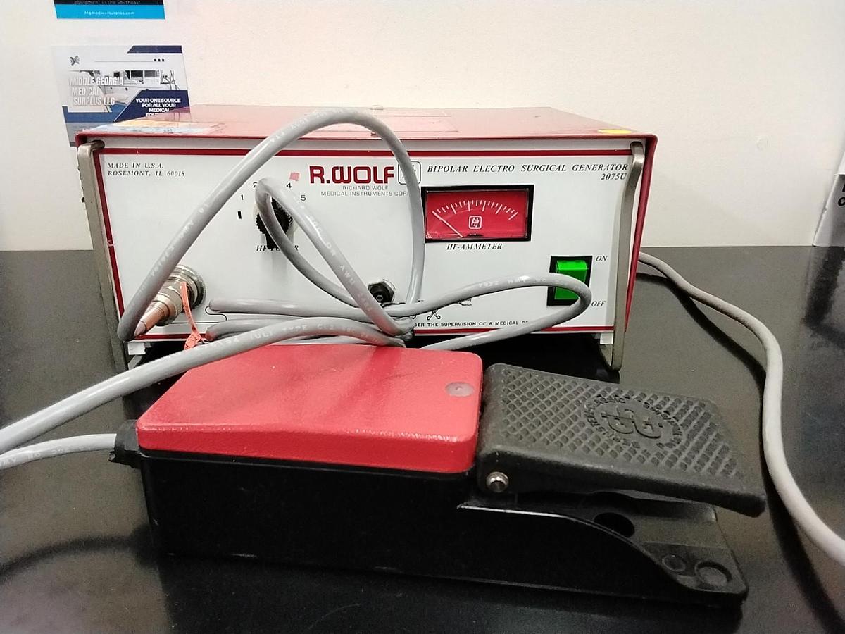 Used R. Wolf Bipolar Electro Surgical Generator 2075U, with R. Wolf 2030.12