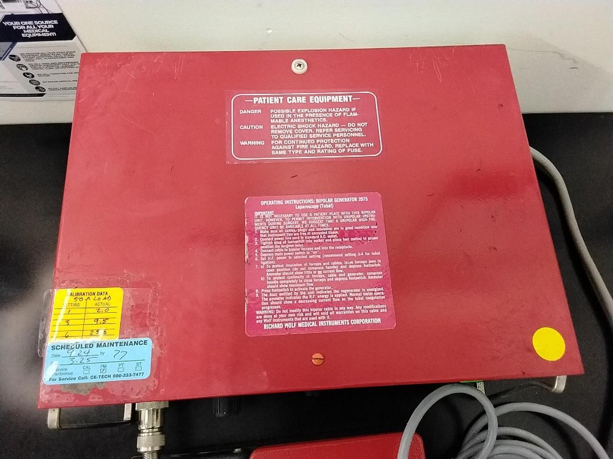 Used R. Wolf Bipolar Electro Surgical Generator 2075U, with R. Wolf 2030.12