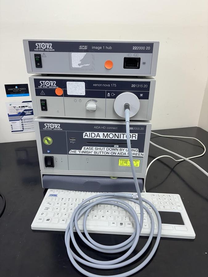 Used STORZ Endoscopy System Bundle–Image 1 Hub, AIDA HD, D-Light ,HD Monitor-Keyboard