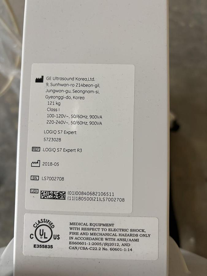 Used GE Logiq S7 Expert Ultrasound System W SW: R3 And Probes 2018