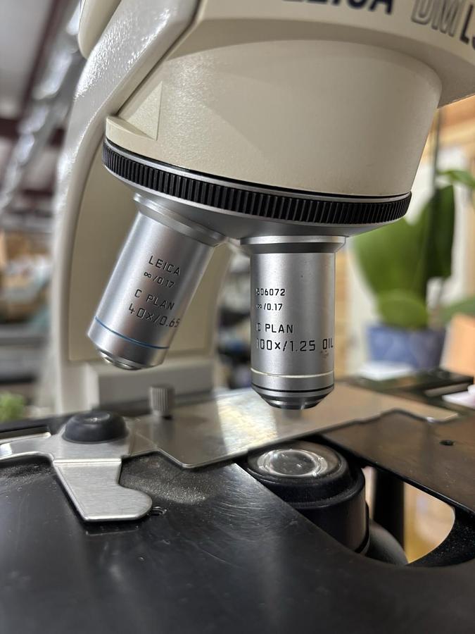 Used Leica DM LS Phase Contrast Microscope w/ 4 X10x, 40x & Dual 100x Objectives -...