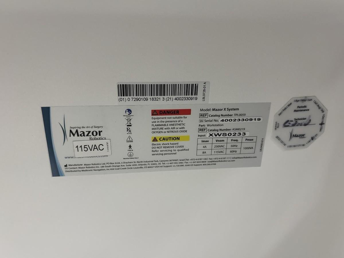 Used Medtronic Mazor X Stealth Robotic Guidance System