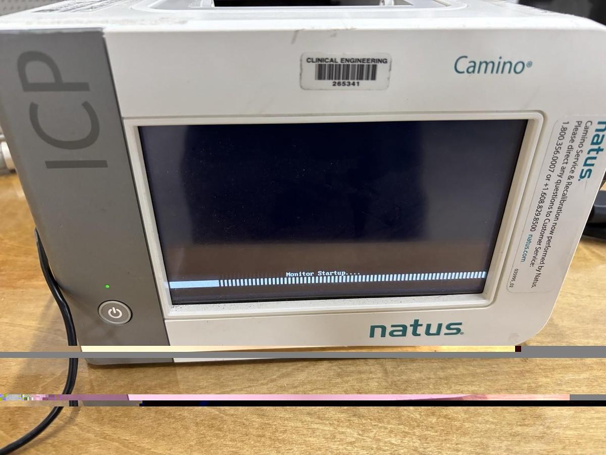 Used Natus Camino Integra CAM02 ICP Monitor, CAMCABL, And MONPWR ac Power Adapter