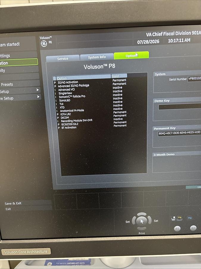 Used GE Voluson P8, 1 Probe 4C 3D/4D Ultrasound