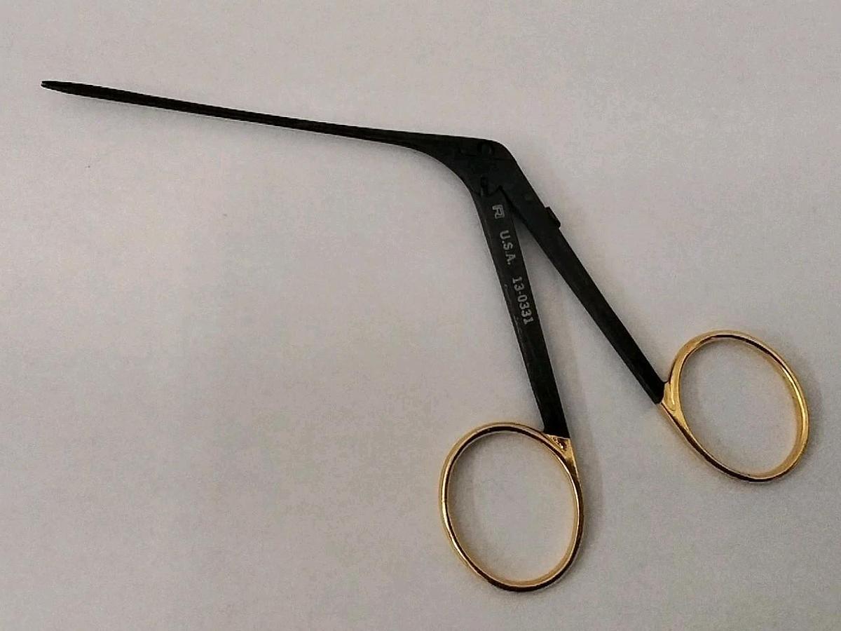 Used Richards 13-0331 GOLD and BLACK Gator Forceps, Straight, Serrated, 4.5mm