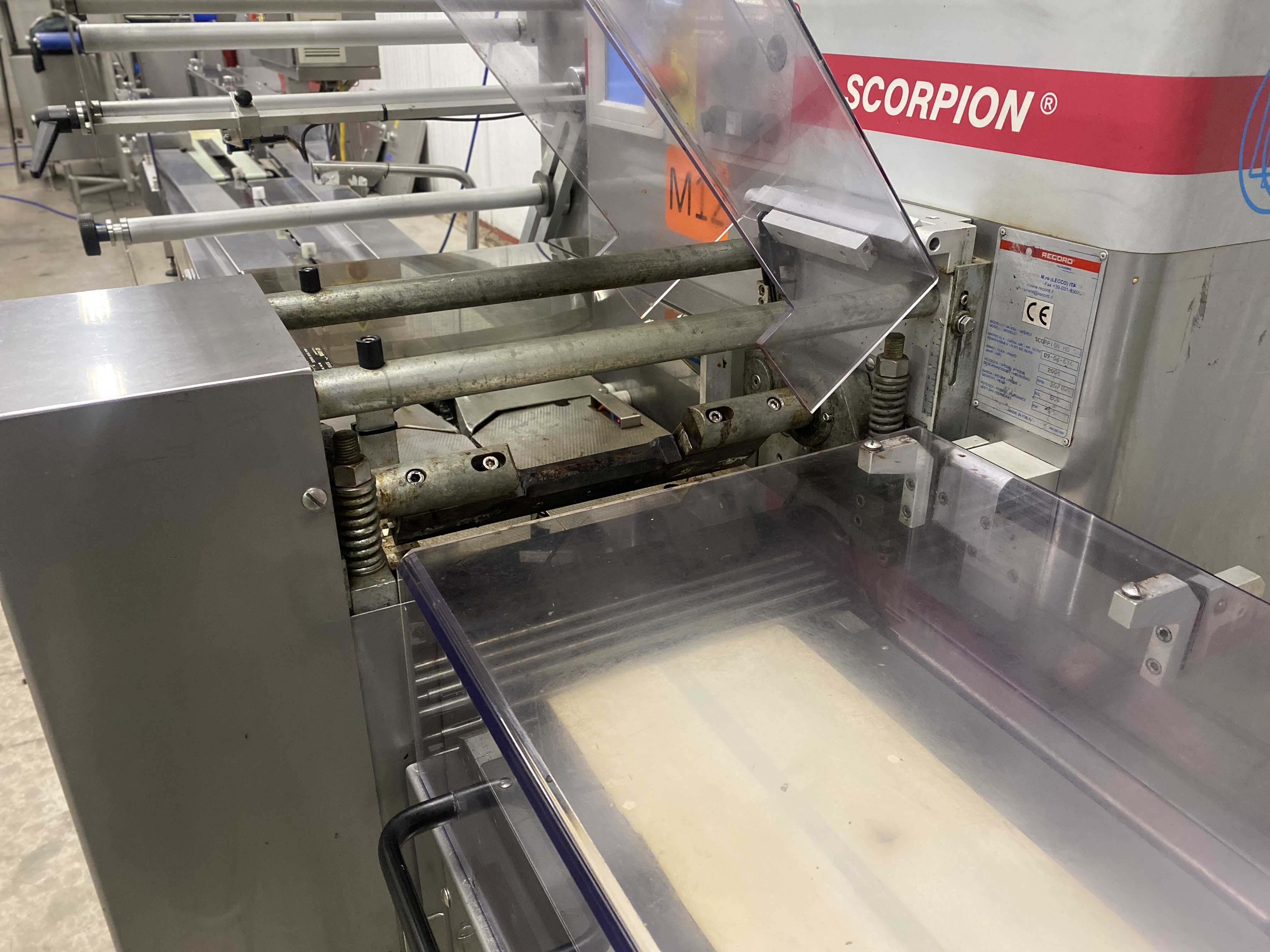 Used Record Scorpion MD flowpacker with Automotion automatic infeed