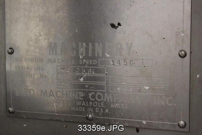 Used Bird JS24 Vibrating Screen, 0.125" Holes #33359