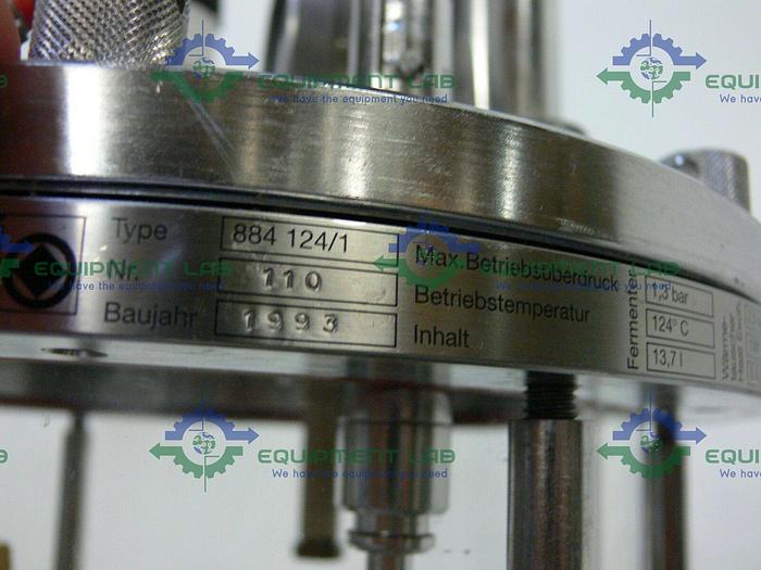 Used Braun 880 141/0 13.7L 1.3 bar 124C Schott Gerate Glass Bio Reactor + .75kW Motor