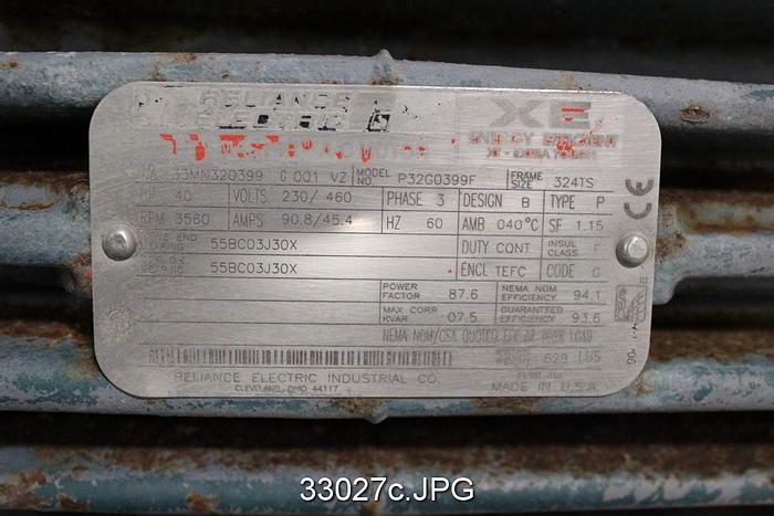 Used Reliance P32GO399F AC Motor #33027