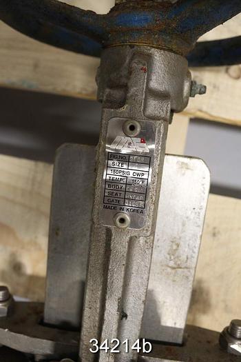 Used Mas 4" Hand Operated Knife Gate Valve #34214