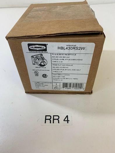 New HUBBELL PIN & SLEEVE RECEPTACLE, HBL430RS2W 30A 250VDC 600VAC 3 POLE