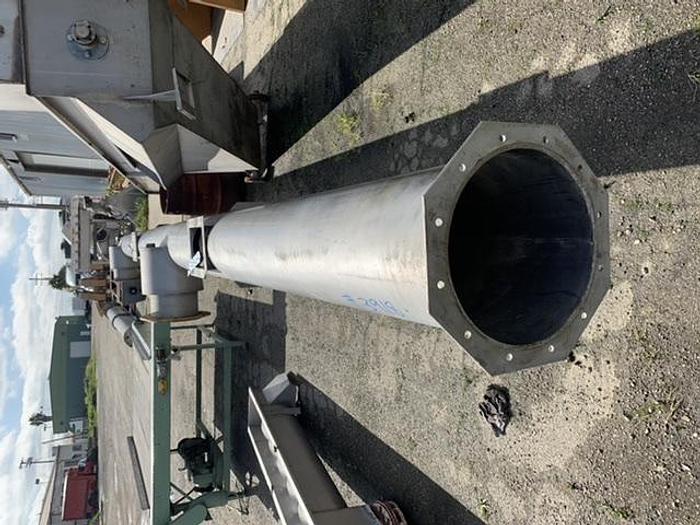 Used Valley Foundry Stainless Steel Tube Type Auger Screw Conveyor 45.5' Long x 12" Diameter