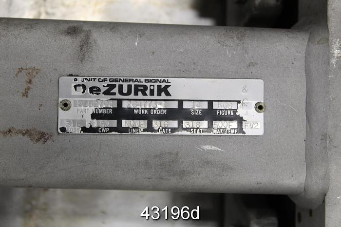 Used Dezurik 14" Hand Operated Knife Gate Valve #43196