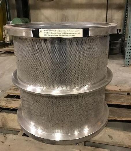 Used BLACK CLAWSON UV300 SCREEN BASKET 0.062" HOLES