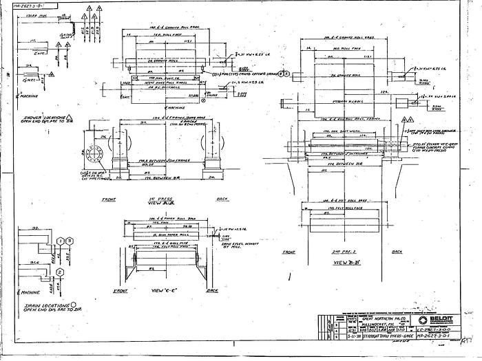 Used Beloit  Second Plain Press, 400 Pli, 28" Dia Rubber Covered Roll, 26" Dia Granite Top Roll #23016