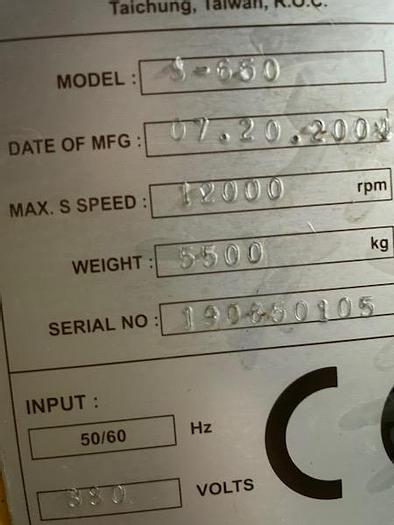 Used BRUGT VERTIKALT BEARBEJDNINGSCENTER FABRIKAT OLYMPIC SEIKI, MODEL S-650