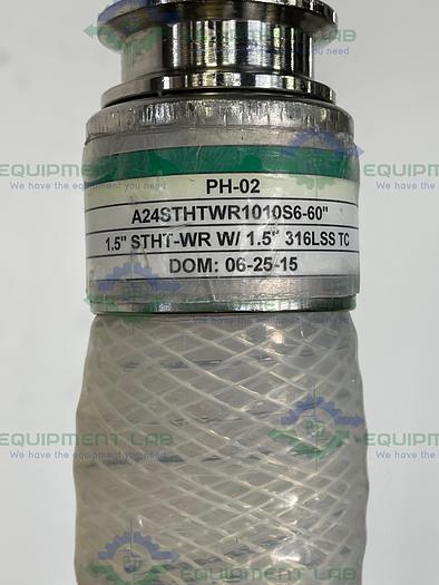 Used Sani Tech  STHT-WR-1500 60" Silicone Hose w/ 1 1/2" Sanitary Fitting