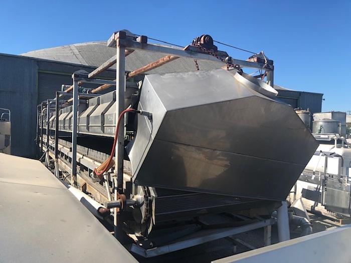 Used POWER TRANSMISSION & BEARING Steam Belt Blancher 5' wide x 44' long