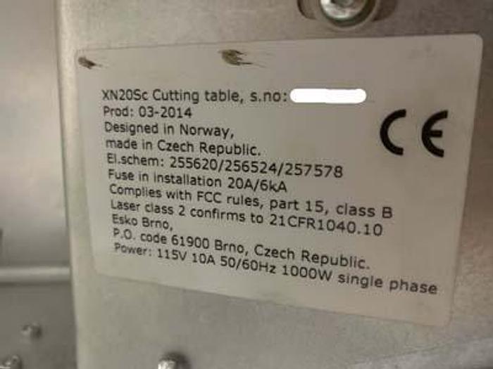 Used 2014 Esko Kongsberg XN 20