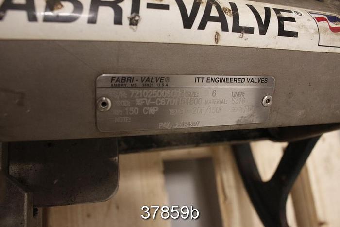 Used Fabri 6" Hand Operated Knife Gate Valve #37859