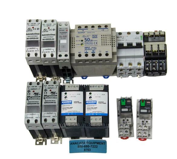 Used Magnecraft, CarloGavazzi, AutomationDirect, Relays & PowerSupply Lot of 12(8703)