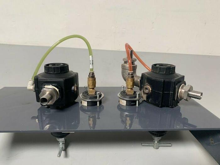 Used Lot of 2- Norgren R74G-6AT-RMG Pressure Regulator w/ Norgren Gauges & Casing