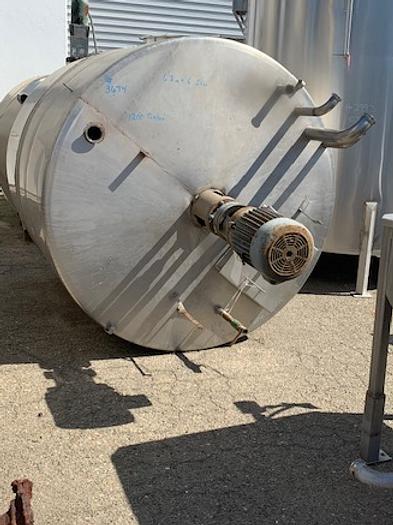 Used 1200 Gallon Vertical Stainless Steel Agitated Tank