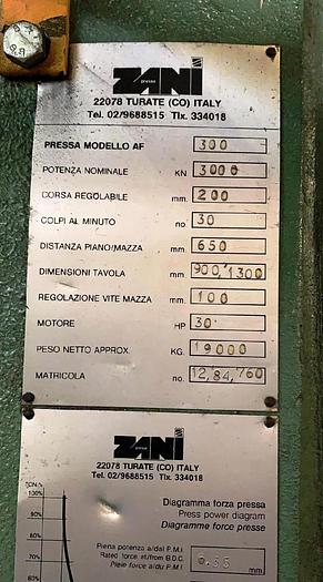 Usato PRESSA ZANI 300 TON