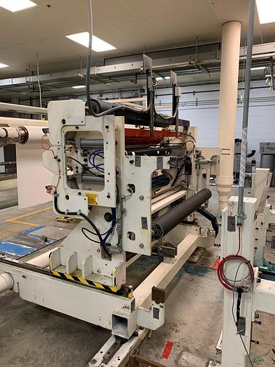 Used 66" Geometrics Shaftless Turret unwind with splicing 40" OD capacity