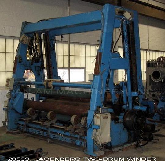 Used Jagenberg VARI-STEP 30 Two-Drum Winder, 2400 Mm Nominal Trim Width, 2000 Fpm, 100 Mm/3.94" Min. Slitting Width, (5) Jagenberg Shear Cut 200Mm Top Slitters, 3.94" Min Slitting Width, 24" Dia X 100.4" Face Back Drum, #20599
