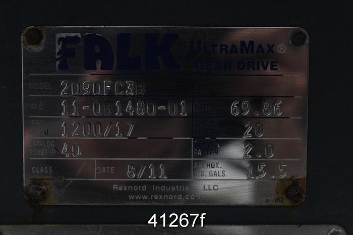 Used Falk 2090FC3B Gear Drive, 69.86/1 Ratio #41267