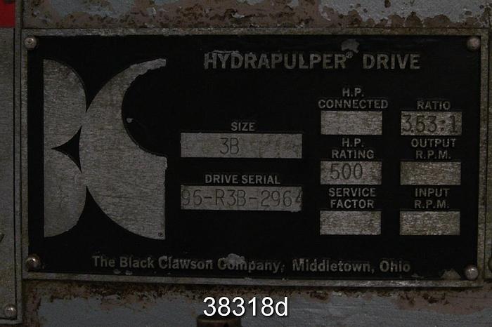 Used Black Clawson No. 3B Hydrapulper Drive, 3.53/1 Ratio #38318