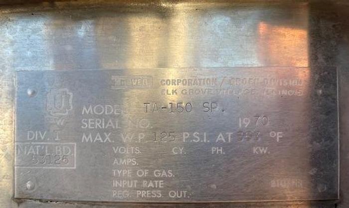 Used Groen 150 Gallon Stainless Steel Jacketed Mix Kettle With Dual Agitation