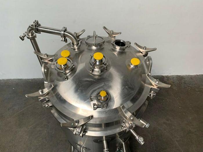 Used LEE 200 Liter Stainless Steel Jacketed Reactor 50 PSI no mixer