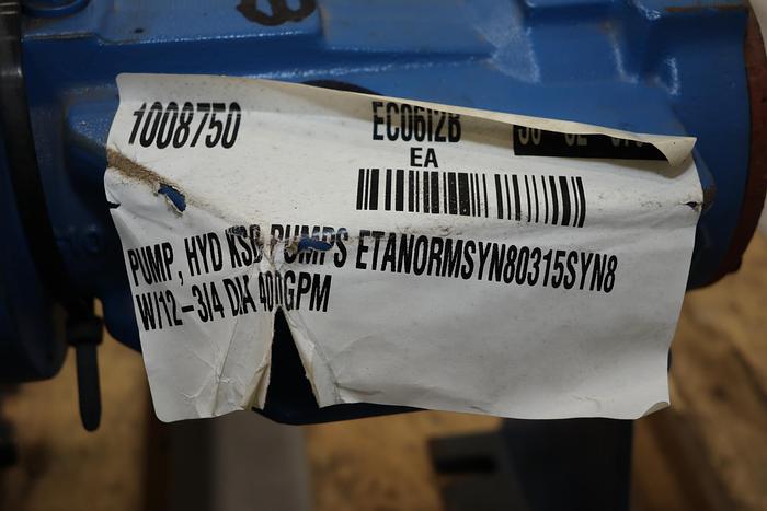Used KSB ETANORM-SYN 80-315 SYN8 3x4x13 Pump #44197