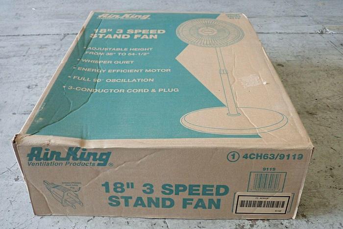 Used Air King Model 4CH63 9119 18" 3 Speed Stand Fan