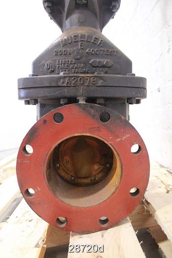 Used Mueller 6" Outside Stem And Yoke Hand Operated Knife Gate Valve #28720