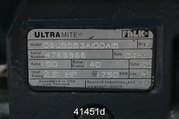 Used Falk ULTRAMITE 06UBB3A100A1B Gear Box, 100/1 Ratio #41451