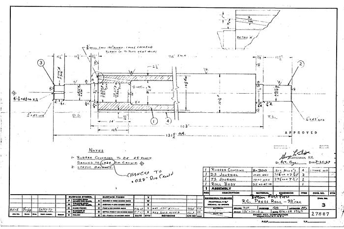 Used PAPER MACHINE COMPONENTS #20214