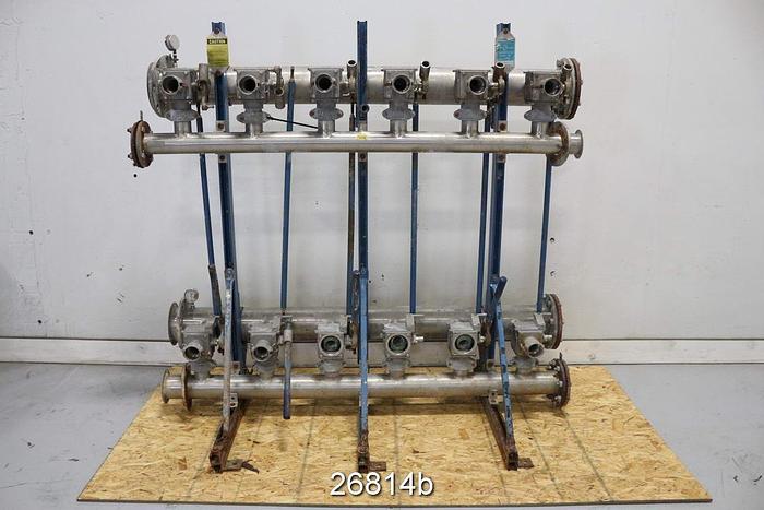 Used Ronningen Petter SS-A-206-BU-MX 6 Bank Frame With Header Pipes, Valves, No Canisters, Manual #26814