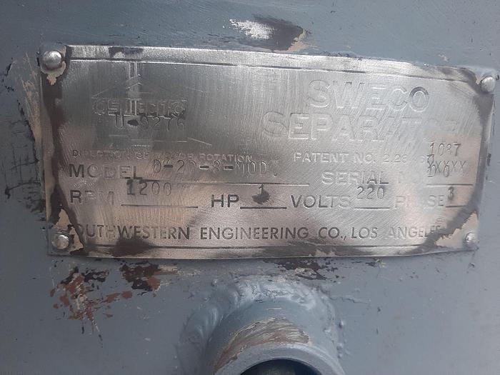 Used Screen, Sweco, 48", C/st, Double, Mdl S48C55S8, A #S744103