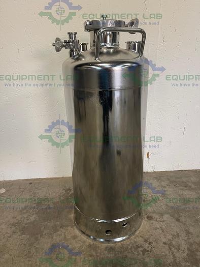 Used Alloy Products  20L 316 Stainless Steel Pressure Vessel 185 PSI w/ 22" Dip Tube