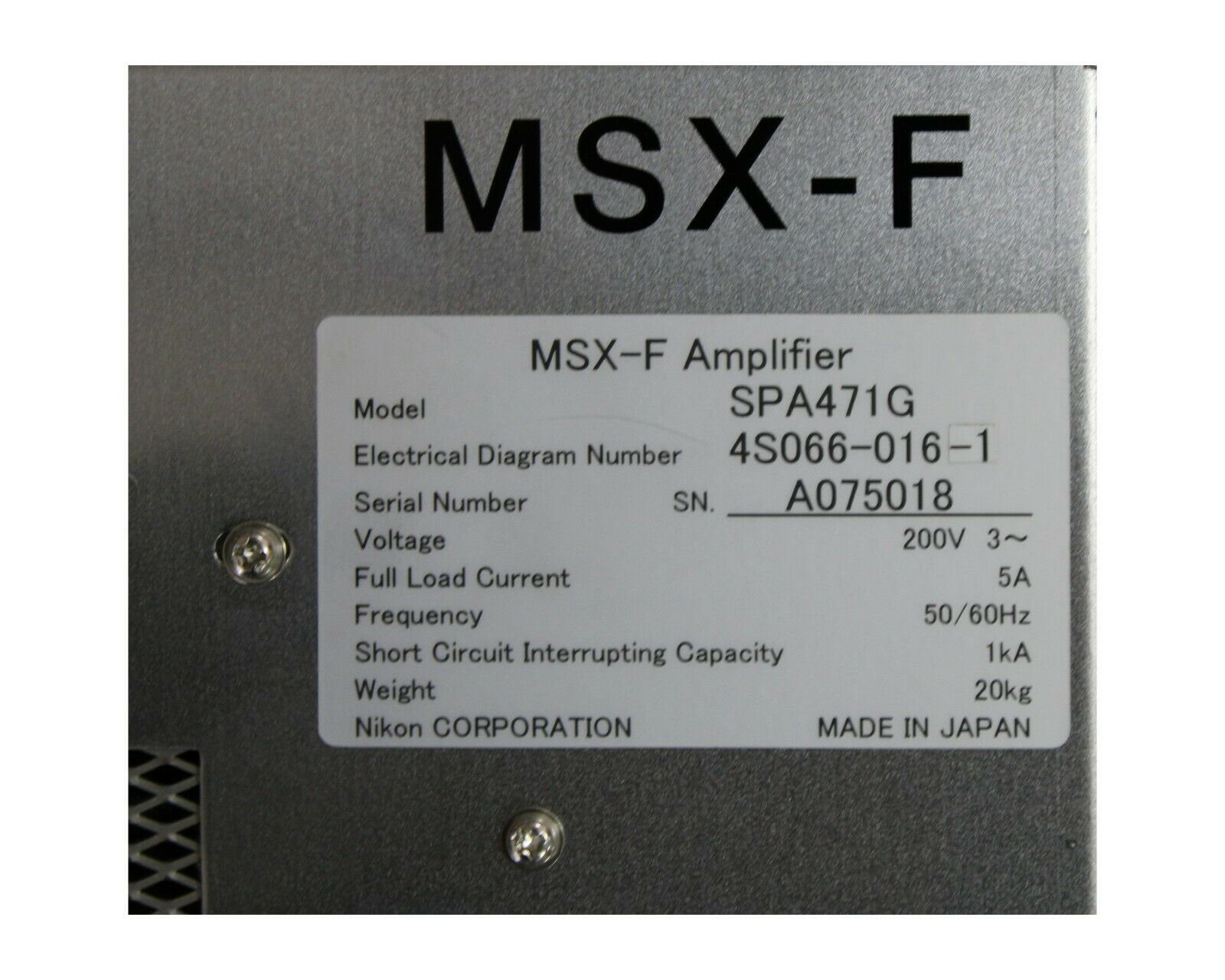 Used Nikon SPA471G MSX-F AMPLIFIER
